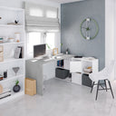 Mesa escritorio office 74x136x139 cm blanco artik y cemento