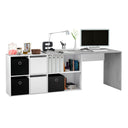 Mesa escritorio office 74x136x139 cm blanco artik y cemento