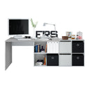 Mesa escritorio office 74x136x139 cm blanco artik y cemento