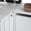 Mesa escritorio office 74x136x139 cm blanco artik y cemento