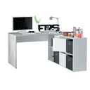 Mesa escritorio office 74x136x139 cm blanco artik y cemento