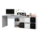 Mesa escritorio office 74x136x139 cm blanco artik y cemento