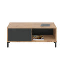 Mesa centro auxiliar 40x100x50 cm gris antracita y roble nodi