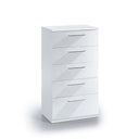 MESITA NOCHE 5 CAJONES 60X109X38 CM BLANCO BRILLO