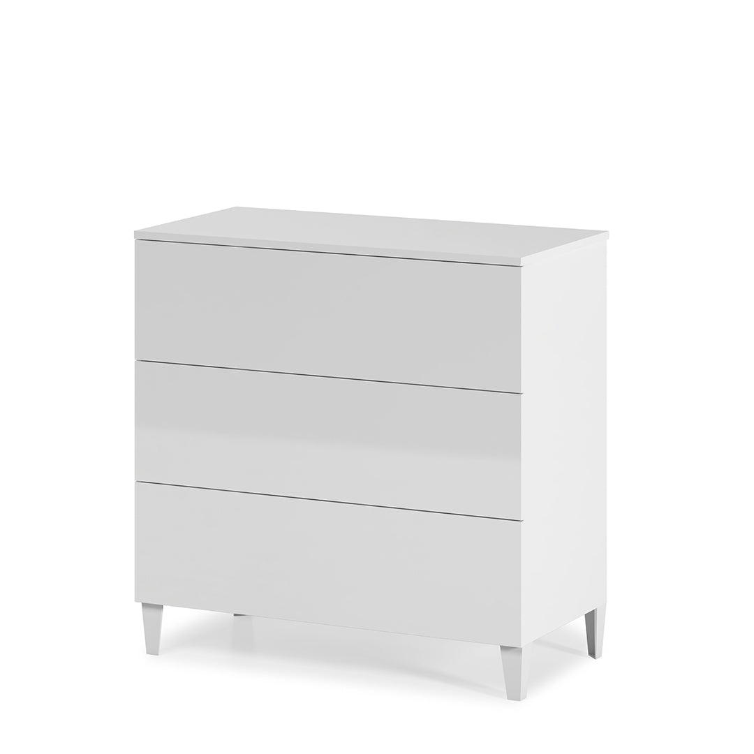 MESITA NOCHE 3 CAJONES 80X76X40 CM BLANCO BRILLO