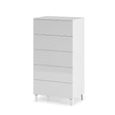 MESITA NOCHE 5 CAJONES 61X117X40 CM BLANCO BRILLO 