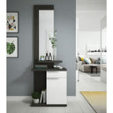 Mobile da ingresso, da terra, 61x186x29cm, grigio cenere/bianco lucido