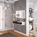 MUEBLE RECIBIDOR ESPEJO Y CAJON 95X19X26 CM TOSCANA Y BLANCO BRILLO