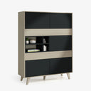 MUEBLE SALON VITRINA 121X156X41 CM ROBLE/GRIS