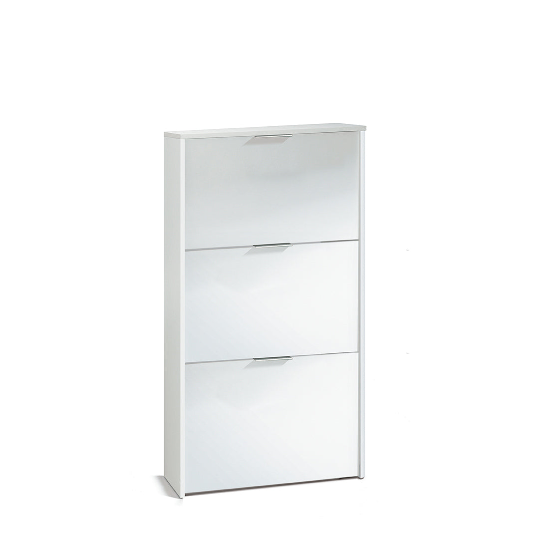 ARMARIO ZAPATERO 3 PUERTAS 60X113X22 CM BLANCO BRILLO