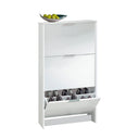 ARMARIO ZAPATERO 3 PUERTAS 60X113X22 CM BLANCO BRILLO