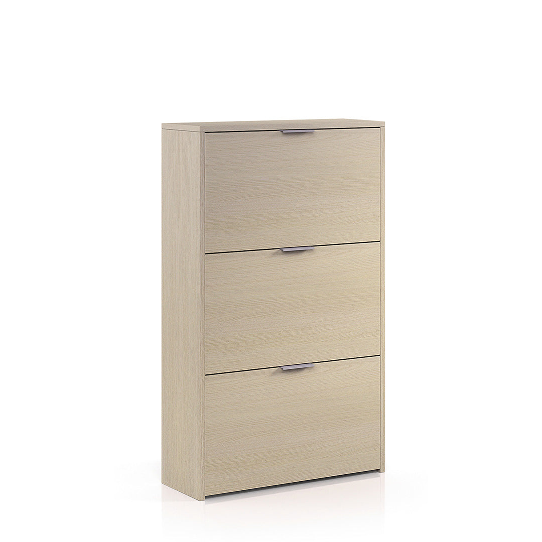 ARMARIO ZAPATERO 3 PUERTAS 60X113X22 CM ROBLE