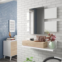 MUEBLE RECIBIDOR ESPEJO Y CAJON 75X20X29 CM BLANCO ARTIK/ROBLE