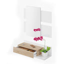 MUEBLE RECIBIDOR ESPEJO Y CAJON 75X20X29 CM BLANCO ARTIK/ROBLE