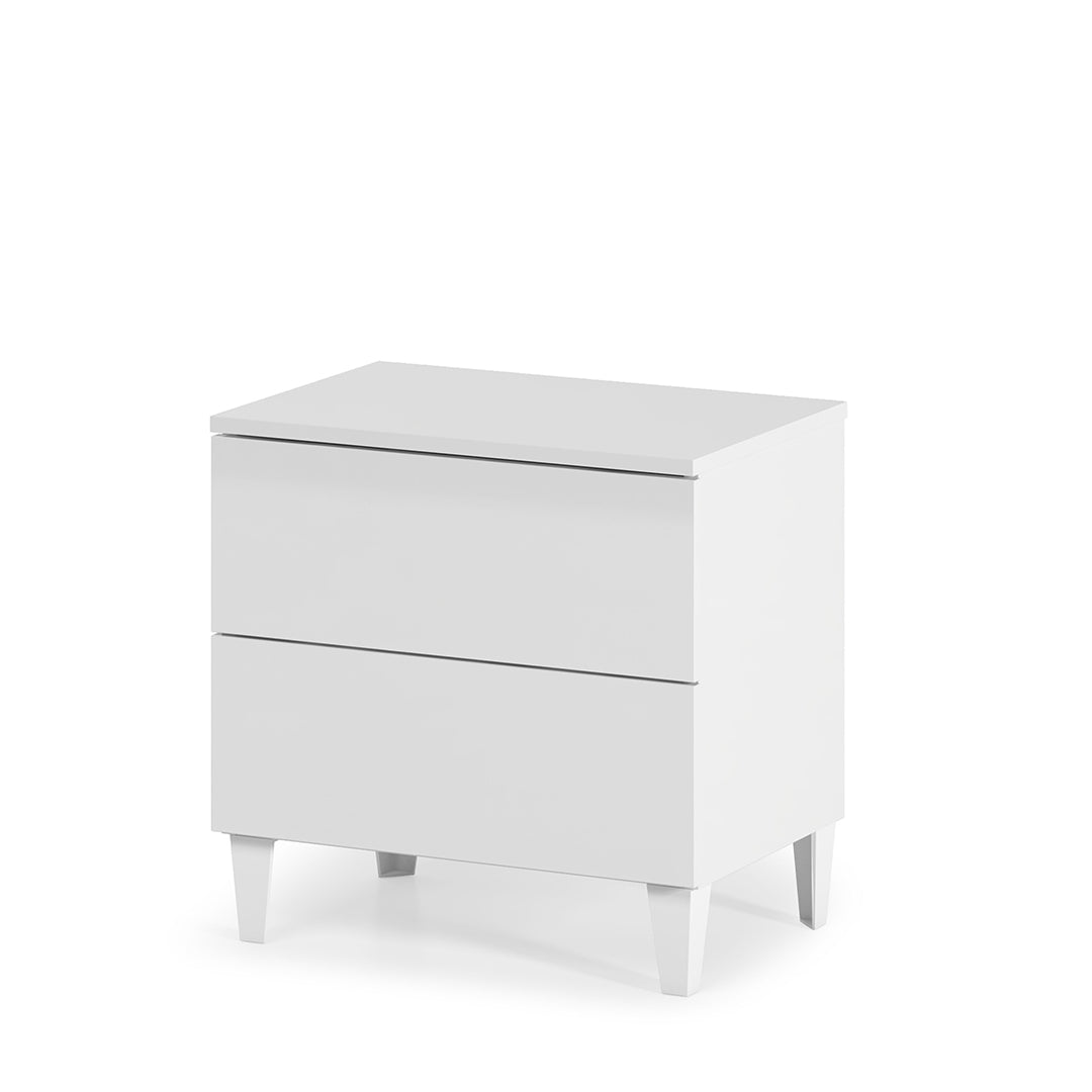 MESITA NOCHE 2 CAJONES 50X45X34 CM BLANCO BRILLO