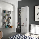 ARMARIO ZAPATERO SUELO CON ESPEJO 50x180x22CM CEMENTO