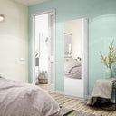 ARMARIO ZAPATERO SUELO CON ESPEJO 50x180x22CM BLANCO ARTIK