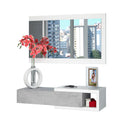 MUEBLE RECIBIDOR CON ESPEJO NOON 19X95X26 CM BLANCO ARTIK / CEMENTO