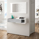 MUEBLE RECIBIDOR CON ESPEJO NOON 19X95X26 CM BLANCO ARTIK / CEMENTO