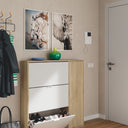 ZAPATERO 4 PUERTAS 115X106X22 CM ROBLE CANADIAN / BLANCO