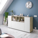 Aparador loira 3 puertas 76x150x41 cm roble alaska y blaco artik