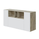 Aparador loira 3 puertas 76x150x41 cm roble alaska y blaco artik