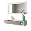 Mueble recibidor cajon y espejo 19x95x26 cm roble blanco artik
