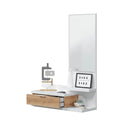 Mueble recibidor lia cajón y espejo 116x81x29 cm roble nodi y blanco artik