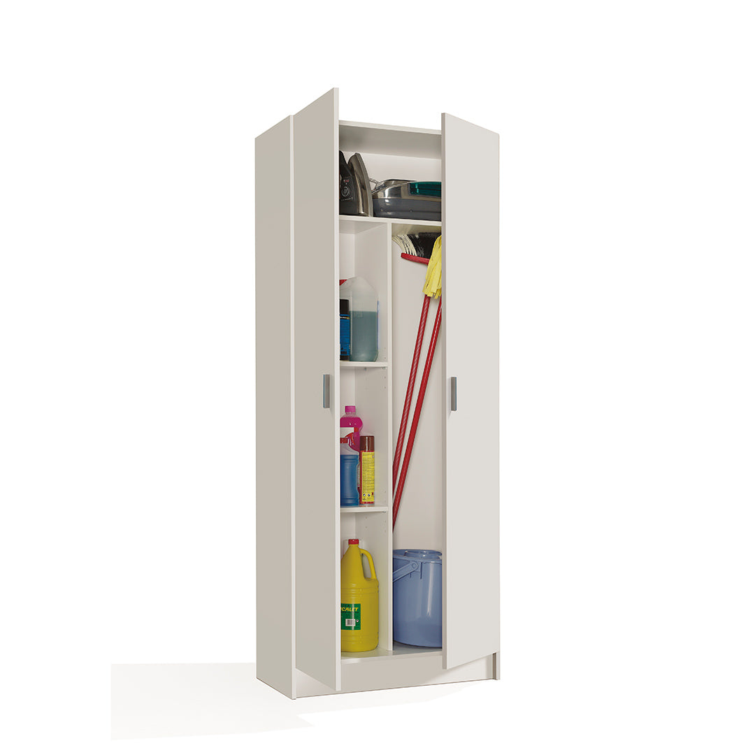 ARMARIO ESCOBERO 2 PUERTAS 73X180X37 CM BLANCO
