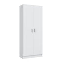 Broom cupboard with 2 doors, 73x180x37 cm, white 