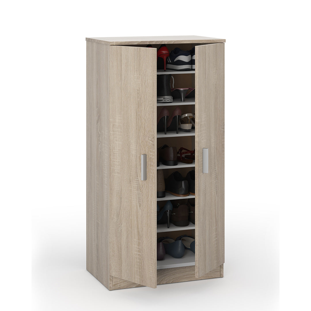 ARMARIO ZAPATERO 6 BALDAS 55X108X36 CM ROBLE CANADIAN 