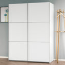 ARMARIO 2 PUERTAS CORREDORAS 150X200X63 CM BLANCO BRILLO
