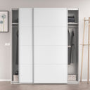 ARMARIO 2 PUERTAS CORREDORAS 180X200X63 CM BLANCO BRILLO