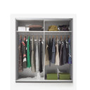 ARMARIO 2 PUERTAS CORREDORAS 180X200X63 CM BLANCO BRILLO/VINTAGE