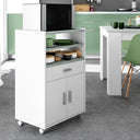 MUEBLE AUXILIAR COCINA CON CAJON Y PUERTAS 59X83X40 CM BLANCO/CEMENTO