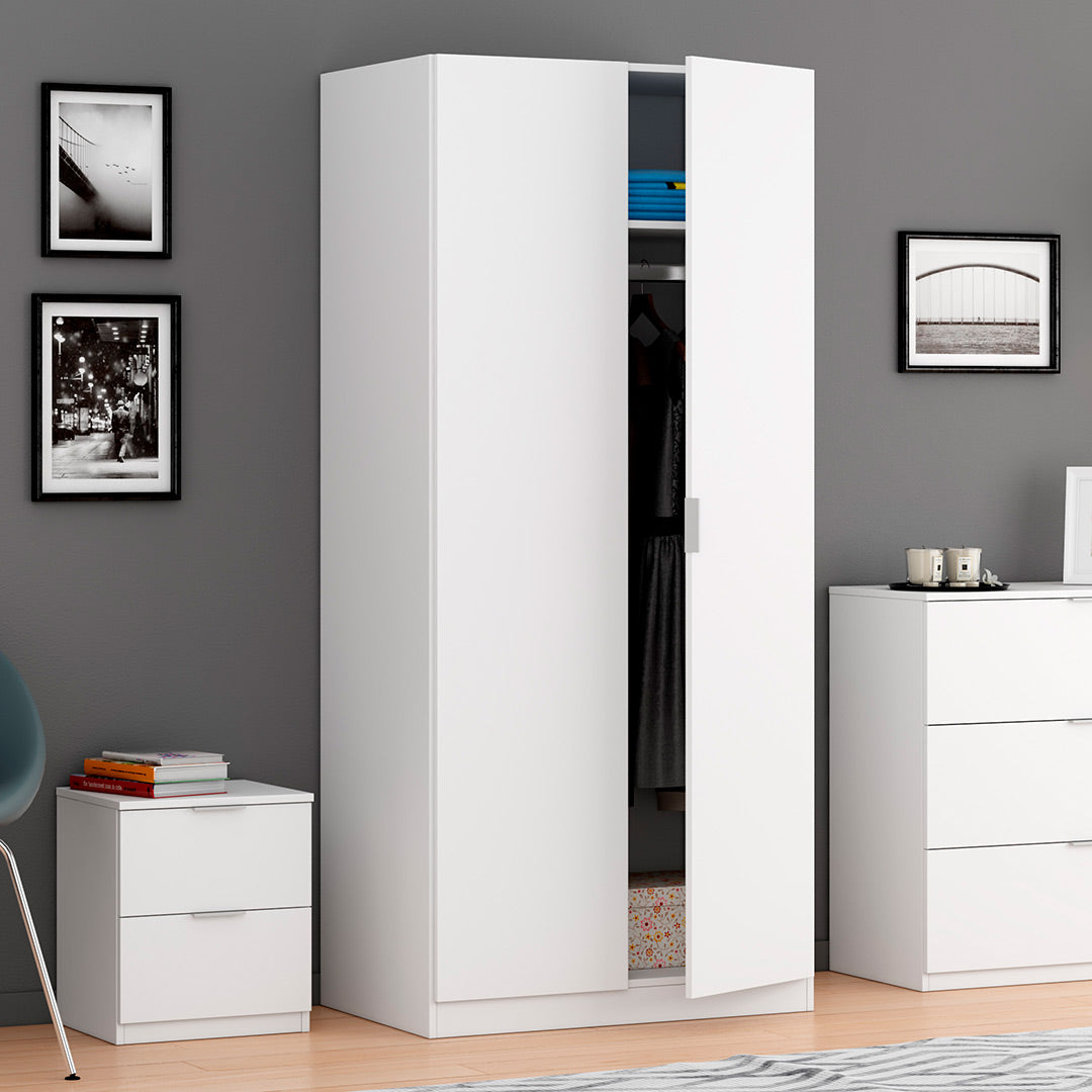 ARMARIO 2 PUERTAS 81X180X52 CM BLANCO