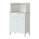 MUEBLE AUXILIAR DE CONCINA 2 PUERTAS 126X72X40 CM BLANCO ARTIK / ROBLE CANADIAN