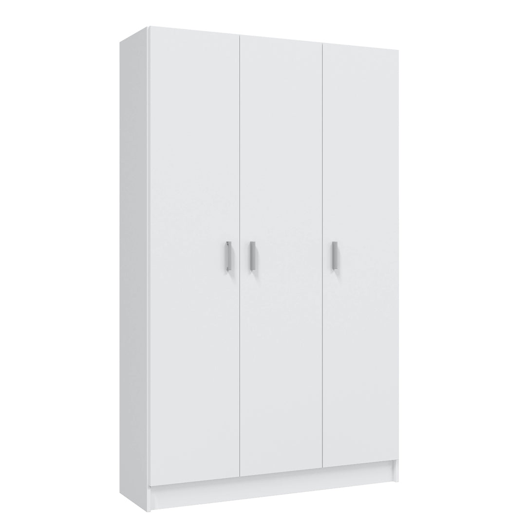 Armario escobero 3 puertas 180x188x37 cm blanco