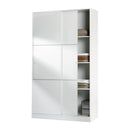 Armario max 2 puertas correderas 200x120x50 cm blanco brillo