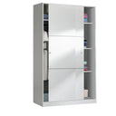 Armario max 2 puertas correderas 200x120x50 cm blanco brillo