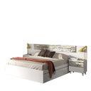 CABECERO CON MESITAS 247X100X34 CM BLANCO BRILLO/VINTAGE