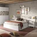 CABECERO CON MESITAS 247X100X34 CM BLANCO BRILLO/VINTAGE