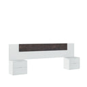 TÊTE DE LIT AVEC TABLES DE CHEVET 247 x 95 x 38 cm BLANC ARTIK/OXYDE