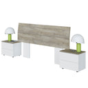 CABEZAL + 2 MESITAS DE NOCHE 2 CAJONES 96X256X34 CM BLANCO ARTIK / ROBLE ALASKA