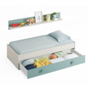 CAMA NIDO JUVENIL + ESTANTE SNUBA 43X201X98 CM VERDE ACQUA / BLANCO ALPES