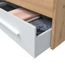Cama cabezal dos cajones 77x196x97 cm blanco artik y roble nodi