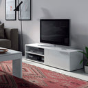 MUEBLE TV PUERTA Y ESTANTE 130X345X42 CM BLANCO BRILLO
