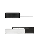 MOBILE TV 200X44X41 CM BIANCO LUCIDO E GRIGIO CENERE