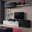 MOBILE TV 200X44X41 CM BIANCO LUCIDO E GRIGIO CENERE