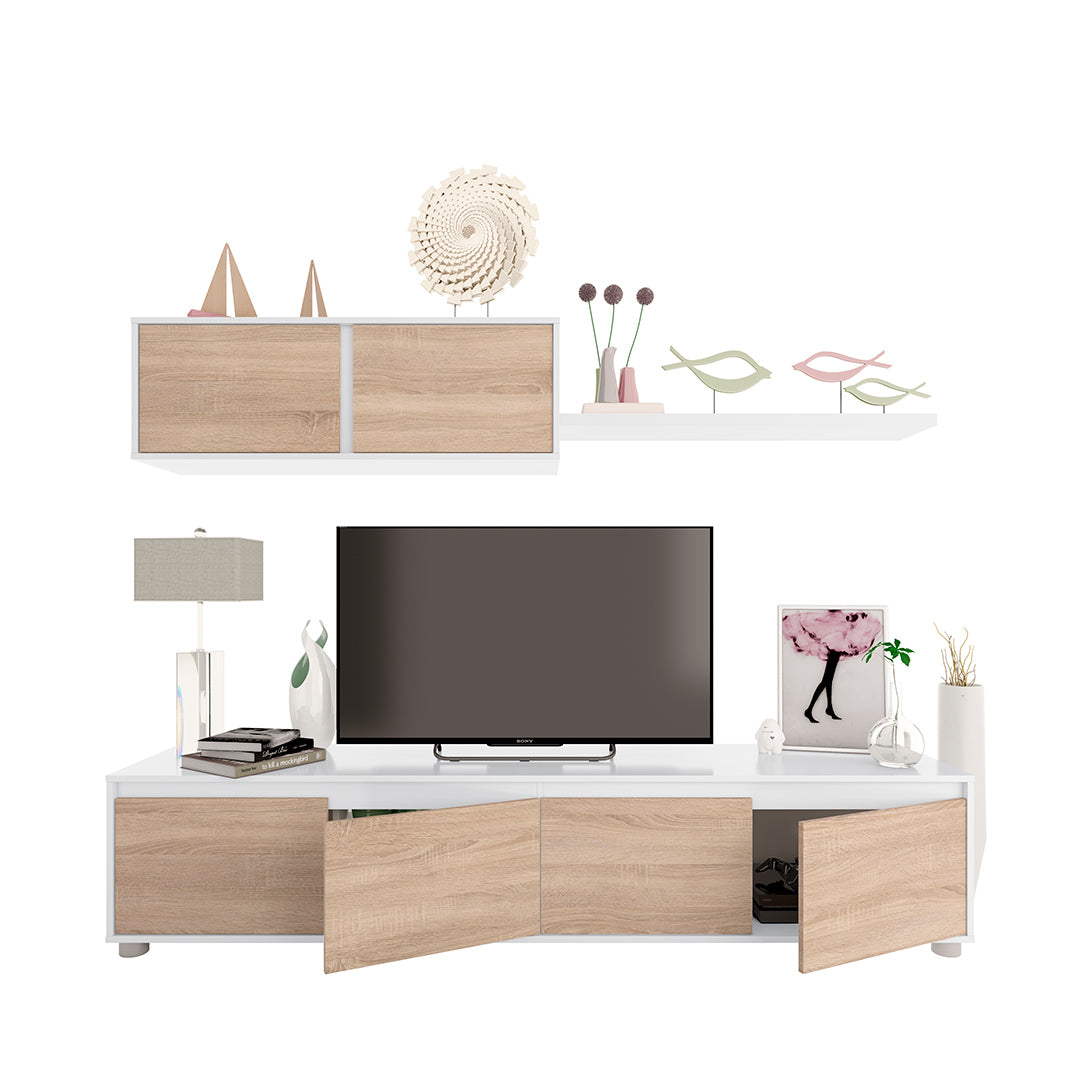 MUEBLE TV 200X43X41 CM ROBLE CANADIAN/BLANCO ARTIK
